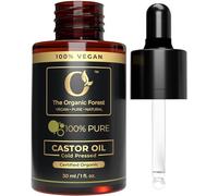 USDA Castor Oil Organic Cold Pressed Unrefined Glass Bottle - Hexane-Free - Ideal for Hair Care, Skin Care, Eyelashes & Eyebrows - Carrier Oil for Essential Oils Mixing - Castor Oil for Face & Body