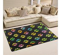 Use7 Aquarelle Motif Patte de Chien Animal Empreinte Tapis Tapis antidérapant Tapis de Sol Paillasson pour Enfant Salon Chambre à Coucher, Tissu, Multicolore, 50 x 80 cm(1.7' x 2.6' ft)