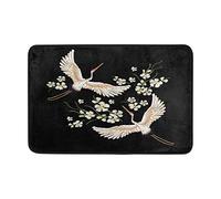 Use7 Classique Japonais Grue Imprimé Floral Paillasson d'entrée intérieur extérieur Tapis de Sol de Salle de Bain 60 x 40 cm