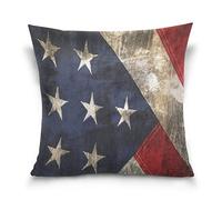 Use7 Housse de coussin décorative carrée - Vintage - Drapeau américain - 50 x 50 cm - Double face