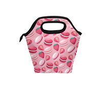 Use7 Macaron Fraise Fruits Sac à déjeuner Isotherme Sac fourre-Tout Cooler Lunch Box pour Pique-Nique d'école Femme pour Homme