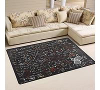 Use7 Math Formule Education Cercle Tapis Tapis antidérapant Tapis de Sol Paillasson pour Enfant Salon Chambre à Coucher, Tissu, Multicolore, 100 x 150 cm(3' x 5' ft)