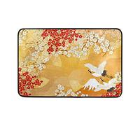 Use7 Paillasson de style japonais en forme de grue pour intérieur ou extérieur - 60 x 40 cm
