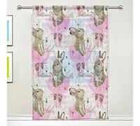 Use7 personnalisés Mignon Lapin Cœur Sheer Panel Rideaux Paire 139,7 x 198,1 cm, 1 pièce Moderne de la fenêtre Panneau Collection pour Le Salon Chambre à Coucher Home Decor