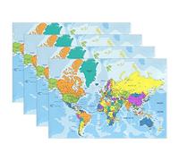 Use7 Set de Table en Polyester Motif Carte du Monde Multicolore 30,5 x 45,7 cm, Polyester, Multicolore, Package Quantity: 1