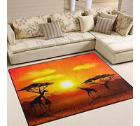 Use7 Tapis africain avec motif de girafe - Pour salon, chambre à coucher - 160 x 122 cm