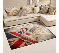 Use7 Tapis antidérapant motif guitare britannique Grunge Union Jack 100 x 150 cm