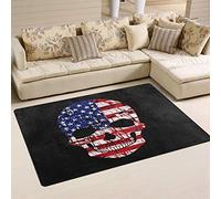 Use7 Tapis antidérapant Motif tête de mort en sucre Motif drapeau américain 50 x 80 cm