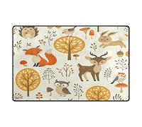 Use7 Tapis antidérapant pour salon, chambre à coucher, motif champignon, chouette, renard, 100 x 150 cm