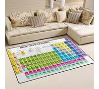 Use7 Tapis de sol antidérapant avec tableau périodique coloré des éléments, tapis de sol, paillasson, salon, chambre à coucher, 100 x 150 cm (3 x 5 pieds)