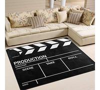 Use7 Tapis de sol Motif clap de cinéma Noir, Tissu, multicolore, 203cm x 147.3cm(7 x 5 feet)
