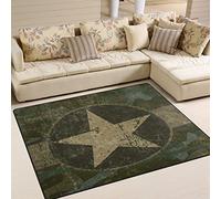 Use7 Tapis de sol pour salon ou chambre à coucher Style vintage militaire Motif camouflage, Tissu, multicolore, 160cm x 122cm(5.3 x 4 feet)