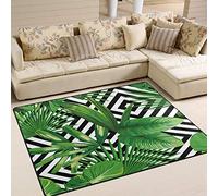Use7 Tapis d'été exotique jungle tropical feuilles de palmier pour salon chambre à coucher 160 cm x 122 cm