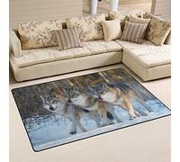 Use7 Tapis d'hiver antidérapant pour salon, chambre à coucher, motif loup, 100 x 150 cm
