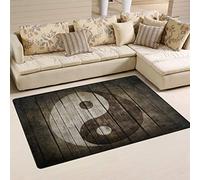 Use7 Tapis mural chinois en bois Ying Yang pour salon, chambre à coucher, 100 x 150 cm
