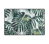 Use7 Tapis pour salon et chambre à coucher Motif feuilles de palmier tropicales 100 x 150 cm