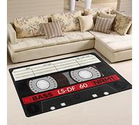 Use7 Tapis rétro antidérapant en plastique avec cassette audio pour salon, chambre à coucher, 100 x 150 cm