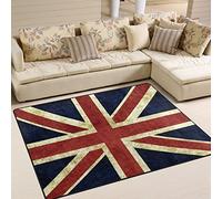 Use7 Tapis vintage avec drapeau britannique Union Jack pour salon, chambre à coucher 203 cm x 147,3 cm