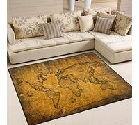 Use7 Tapis vintage avec motif carte du monde pour salon et chambre à coucher, Tissu, multicolore, 160cm x 122cm(5.3 x 4 feet)
