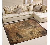 Use7 Tapis vintage égyptien pyramide pour salon, chambre à coucher 203 cm x 147,3 cm