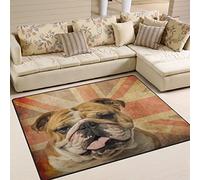 Use7 Tapis vintage motif bouledogue anglais Union Jack 203 x 147,3 cm
