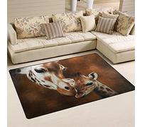 Use7 Vintage Girafe Animal Tapis Tapis antidérapant Tapis de Sol pour Home Decor Chambre à Coucher Salle de séjour, Tissu, Multicolore, 50 x 80 cm(1.7' x 2.6' ft)