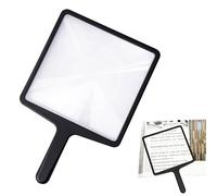 USEAMIE Loupe pleine page pour la lecture, grande loupe Fresnel carrée 3X pour la lecture, pas de déformation du texte, bords de vue clairs pour personnes âgées, faible vision, noir