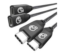 UseBean Câble d'Extension USB C 0.3M Lot de 2, USB-C 3.2 Gen2 20Gbps Mâle vers Femelle 4K, Rallonge de Type C à Charge Rapide 100W, Compatible avec MacBook iPad Mini Air Pro,Dell, Galaxy S25 S24
