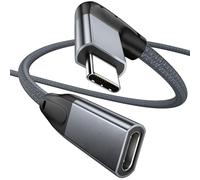 UseBean Câble Extension USB C à Angle Droit 3M, 90 Degrés USB C 3.1 Gen 2 10Gbps 100W Charge Rapide,Rallonge Mâle vers Femelle Type C,pour iPhone 15,MacBook Air,iPad Pro,Galaxy S24 S23 S22