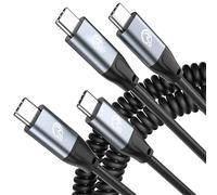 UseBean Câble Spiralé USB C vers USB C 100W 1M Lot de 2, USB 3.2 20Gbps Transfert de Données Charge Rapide Câble Rétractable, Cordon Vidéo 4K pour MacBook iPad Pro,Switch,iPhone 15,Galaxy S24