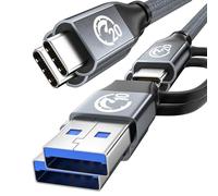 UseBean Câble USB C 240W [2M Lot de 2], PD 3.1 Charge Rapide USB 3.2 Gen2 Data Sync à 20Gbps 4K@60Hz,Câble USB A/C to USB-C,Type C Chargeur pour iPhone 15 iPad Pro/Air MacBook Galaxy S24