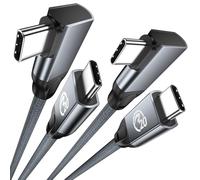 UseBean Câble USB C vers USB C 100W [3M,Lot de 2], Angle droit USB 3.2 Gen2x2 20 Gbit/s transfert de données/charge rapide PD/cordon 4K60Hz Type-C,pour iPhone 15 Pro Max,MacBook,iPad Air/Pro