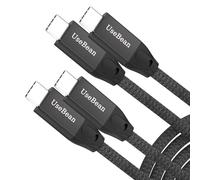 UseBean Câble USB C vers USB C 100W 4.5M (lot de 2), PD 5A Charge Rapide Câble USB 3.2 Gen 2X2 20Gbps Data Sync Vidéo 4K 60Hz Type C Nylon Tressé, pour iPhone 15 MacBook iPad Pro Air Galaxy S24