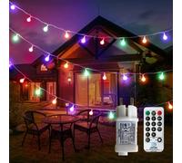 Useber Guirlande lumineuse sphérique, guirlande lumineuse d'extérieur avec prise 100 LED 8 modes avec télécommande pour chambre à coucher, intérieur, jardin, Noël et mariage (Coloré 200LED)