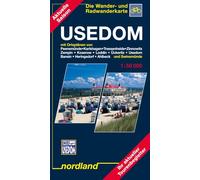 Usedom mit Ortsplänen von Peenemünde, Karlshagen, Trassenheide, Zinnowitz, Zempin, Koserow, Loddin, Ückeritz, Usedom, Bansin, Heringsdorf, Ahlbeck und Swinemünde: 1:50000, Wander- und Radwanderkarte