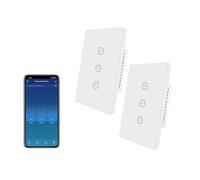 UseeLink Interrupteur d'éclairage intelligent, interrupteur de lumière Zigbee, interrupteur mural ZigBee, interrupteur de lumière tactile, compatible avec Alexa/Google, nécessite le hub ZigBee (3 Gang