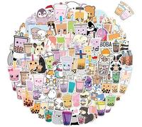 Useful and AttractiveCafé Thé Autocollants 105 Pcs Été Boisson Décor Mignon Paresseux Amour Lait Boba Thé Décorations Kawaii Accessoires Pour Ordinateur Portable Fenêtre Bouteille D'eau Réfrigérateur