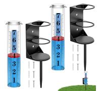 usefulbeauty 2 Set Pluviomètre Extérieur, Jauge De Pluie Précise pour Jardin, Tube Épais avec Piquet, Grands Chiffres Clairs Et Hauteur Réglable pour Jardin, Pelouse, Terrasse