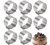 usefulbeauty 8 Pièces Cercle A Patisserie Reglable Cercle Gateau Extensible - Moule À Gâteau - Moule Rond - Cercle Pâtisserie | pour Mousse Dessert Pâtisserie Décorer Gâteaux