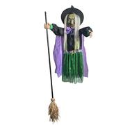 usefulbeauty Accessoire Décor Volante Sorcière Jardin Halloween - Sorcière Volante d'halloween Tenant Un Balai pour Jardin,Effrayant pour Intérieur Extérieur Maison Cour Porche Terrasses