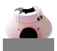 usefulbeauty Avec ventilateur, léger à commande solaire avec ventilateur, réglage à trois niveaux pour sport, concert, salle de gym, extérieur, randonnée, vacances, jardin, entraînement, voyage