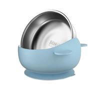 usefulbeauty Bols avec Ventouse - Bols Ventouse Sécurité Enfant Silicone Anti-Renversement - Assiette d'Entraînement à la Préhension avec Contenants Intérieurs en Acier Inoxydable pour Manger