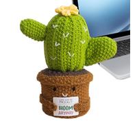 usefulbeauty Cactus Crochet Positif | Décor de Bureau en Figurine au Crochet - Ornement de Bureau Fait Main en Forme de Cactus pour Pratiquants de Pleine Conscience, Adolescents et Personnes