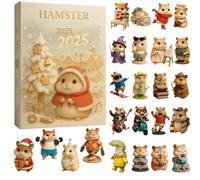 usefulbeauty Calendrier De L'Avent Hamster Noël 2025,Décoration De Fêtes En Acrylique 2D Pour 24 Jours - Ornement De Sapin De Noël Hamster Compte À Rebours,Pour Maison, Famille, Adultes, Fêtes et