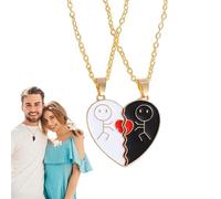 usefulbeauty Ensemble De Bijoux | Deux Pièces Pendentif Cœur Amour,Bijou Souvenir Détachable Léger Confortable pour Maison Hommes Famille Femmes Amis Voyage