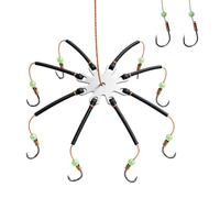 usefulbeauty Hameçons De Pêche pour Poisson-Chat,Haute Résistance Lumineux 10 Pièces - Hameçon Appât Vivant,pour Eau Salée, Eau Douce, Rivière, Lac, Doré, Truite, Poisson-Chat, Carpe, Bar, Thon