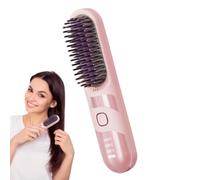usefulbeauty Lisseur de Cheveux Portable, Brush Boucleur Pour Usage Domestique, Lisseur Brush Anti-Frisottis 2-en-1 Sans Fil Portable Pour Coiffage Rapide Et Quotidien
