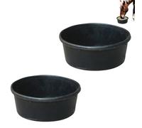 usefulbeauty Lot de 2 seaux de nourriture pour chevaux en caoutchouc résistant - Convient pour chèvres, poulet, chats, chiens