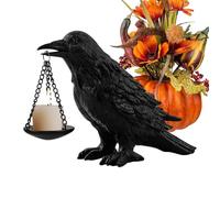 usefulbeauty Porte-Bougeoirs Décoratif, Support de Bougie Corbeau Résine en Forme d'Oiseau Décoratif, Statue Oiseau Décorative pour Intérieur Chambre Fêtes