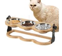 usefulbeauty Support de Gamelle surélevé pour Chien | Support de Bol surélevé | Ensemble de Bols Réglables en Hauteur et Inclinés avec 3 Plateaux en INOX
